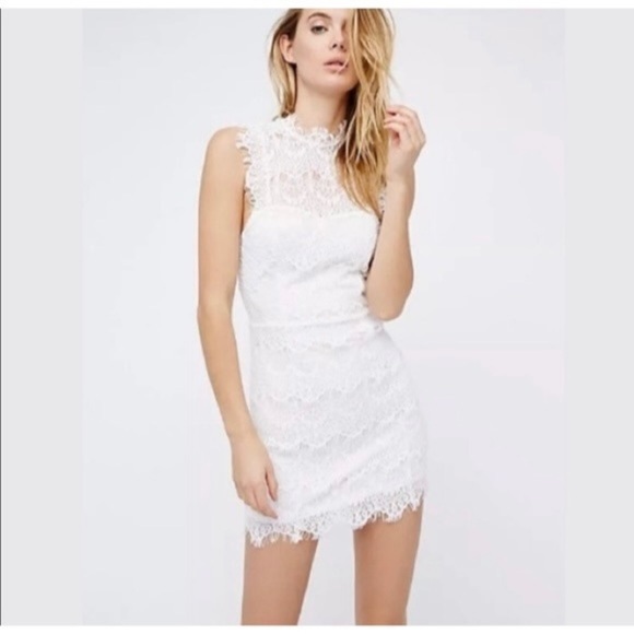 Free People Cora Daydreamer Lace Dress in White Sz. Large NWT - Picture 3 of 13